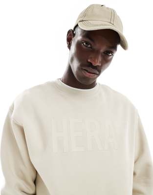 Hera label sweatshirt in oatmeal-Neutral