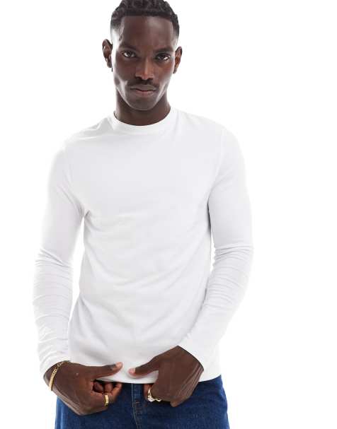 Hera luxe regular fit long sleeve tshirt in white 