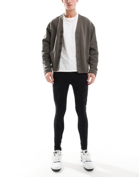 Hera Mens spray on ripped jean in black - view 1