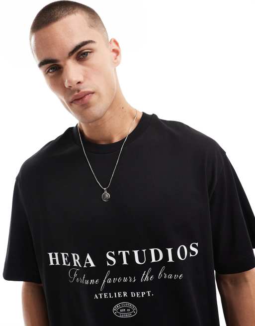 Hera Mens studio oversized t-shirt in black