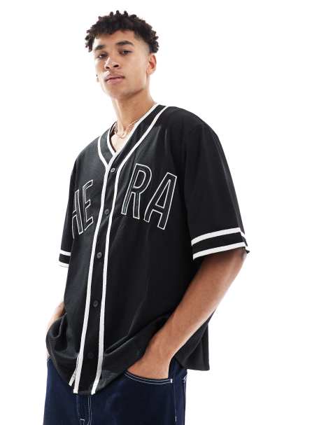 Hera Mens varsity 21 mesh jersey in black - view 1