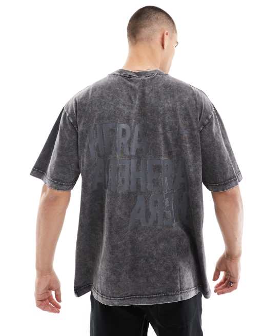 Hera Mens washed utility oversized t-shirt in black