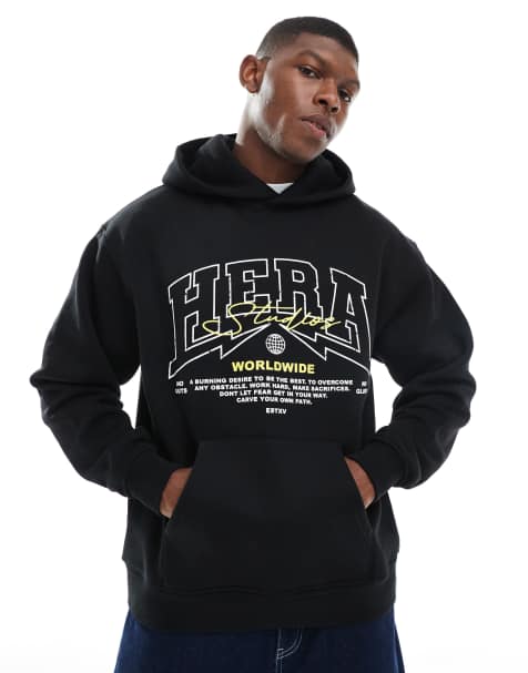 Hera Mens worldwide hoodie in black - view 1