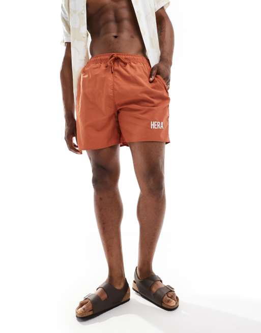 Hera swim short in clay brown