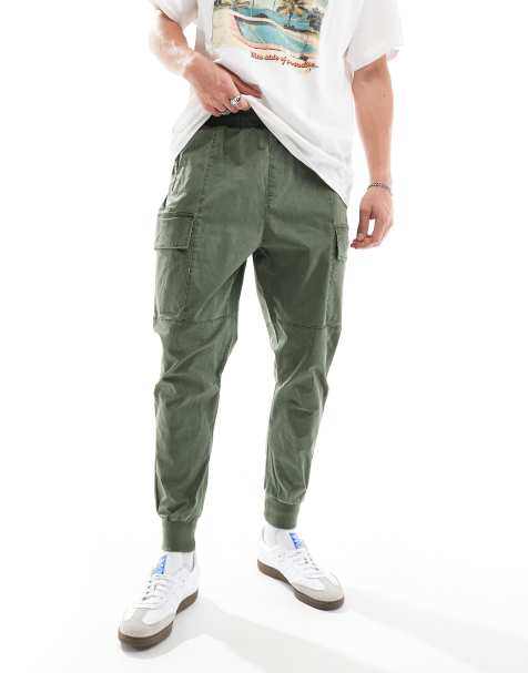 Hera washed utility cargo pant in dark khaki