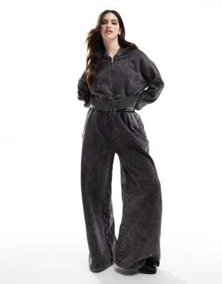 Hera Womens Collective Wide Leg Sweatpant In Black