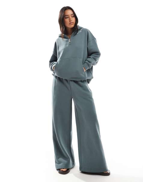 Hera Womens collective wide leg sweatpant in washed sage - view 1