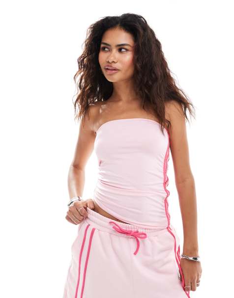 Heretic Nine Exclusive bandeau crop top with contrast bow co-ord - view 1