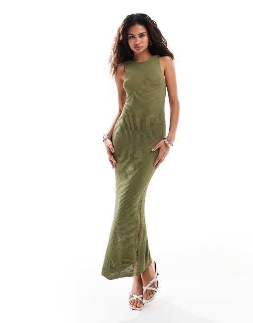 Heretic Nine Exclusive distressed maxi knit dress with hood