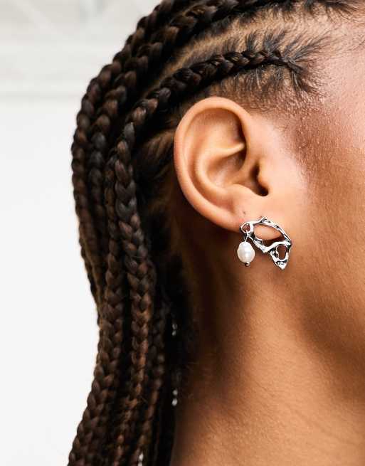 Heretic Nine kingdom come silver chunky asymmetric earrings