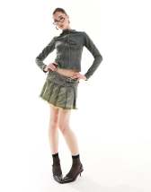 Rokoko Mini A Line Knitted Skirt In Rainbow Stripe ASOS