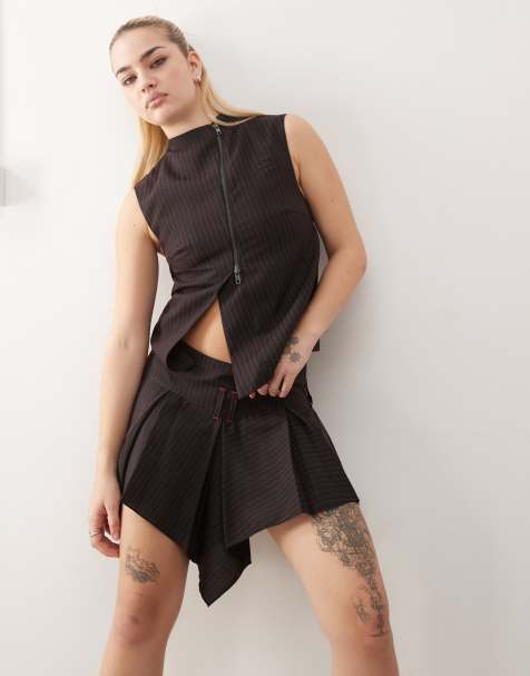 Heretic Nine mini skirt in black pinstripe (part of a set) - view 1
