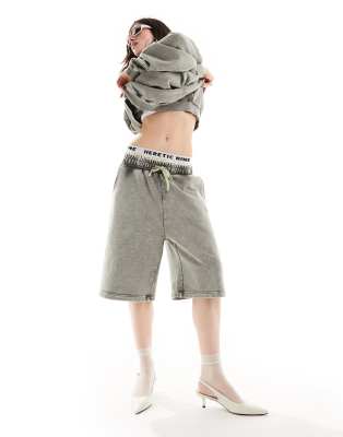  Heretic Nine oversized overdye momentum jogger shorts co-ord