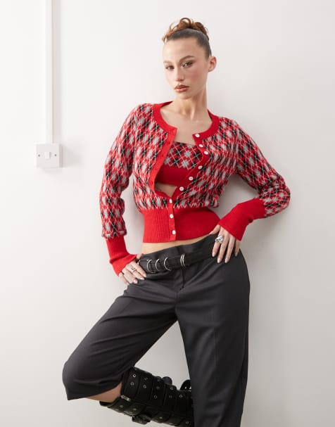 Heretic Nine plaid cardigan in multi co-ord - view 1
