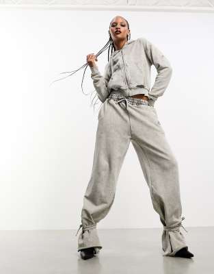 Heretic Nine slouchy wide leg sweatpants co-ord in grey