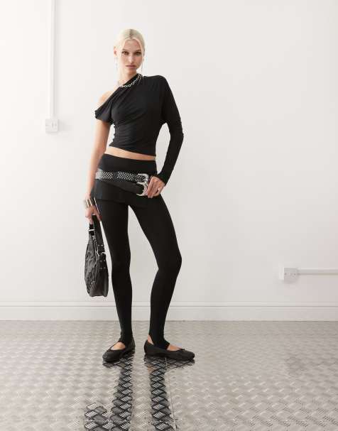 Heretic Nine stirrup leggings with skirt in black co-ord - view 1