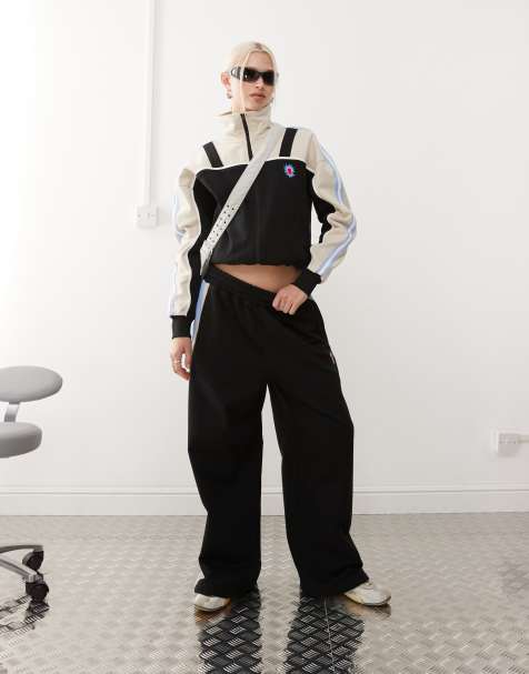 Heretic Nine tracksuit bottoms in black and grey co-ord - view 1