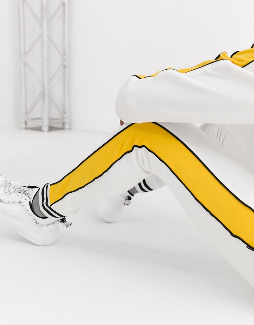 Hermano - Joggers beige con logo sul pannello laterale