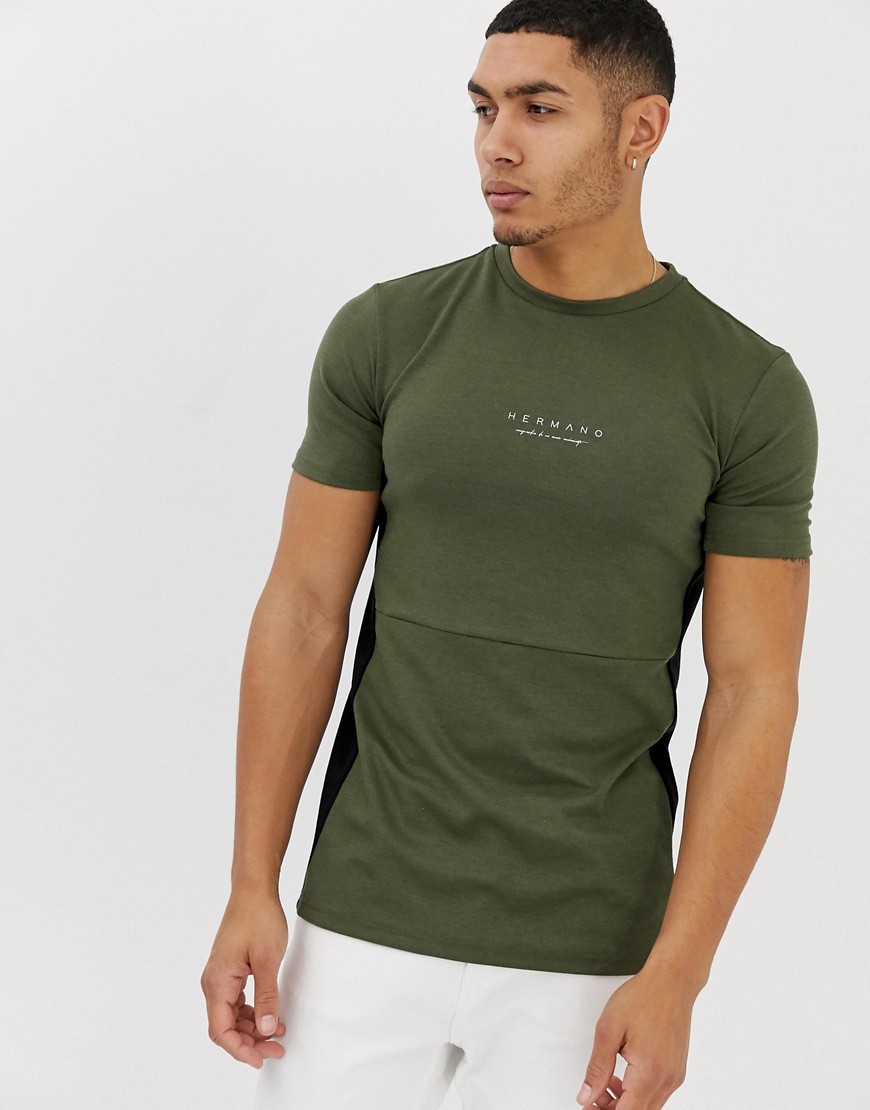 Hermano - T-shirt met logo in groen