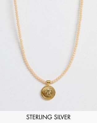 Hermina Athens - Gouden ketting met muntstukje met kralen