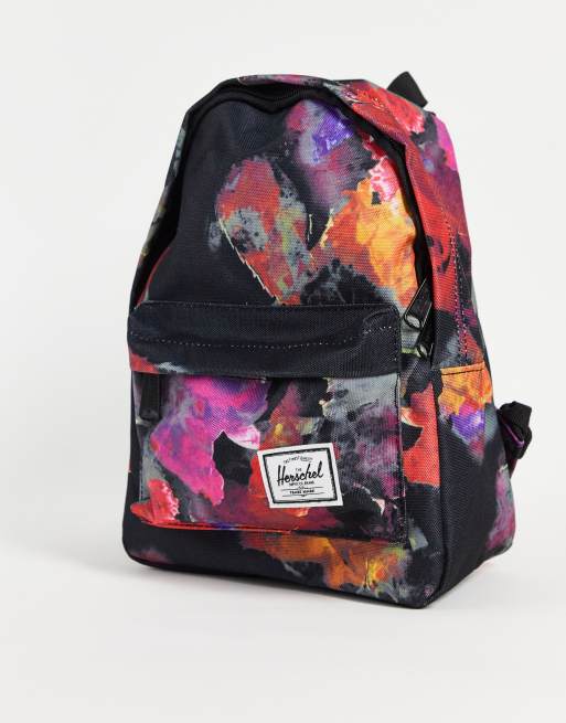 Herschel - Mini rugzak met bloemenprint in zwart