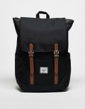 [Herschel Supply Co] Herschel Retreat small backpack in black with tan straps No Size Black