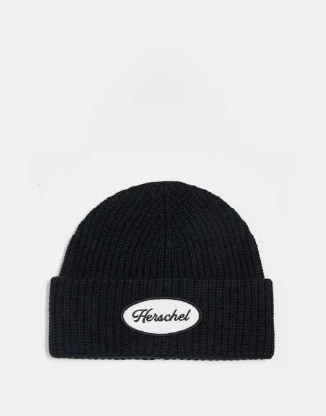 Herschel Supply Co badge logo beanie in black - view 1