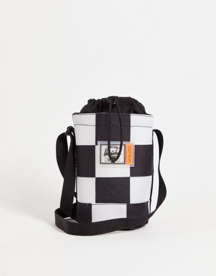 Herschel Supply Co. bottle bag in black and white checkerboard - ASOS Price Checker