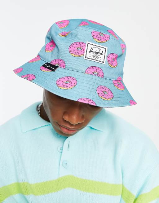 Herschel Supply Co - Bucket hat met Homer Simpson-donuts in blauw