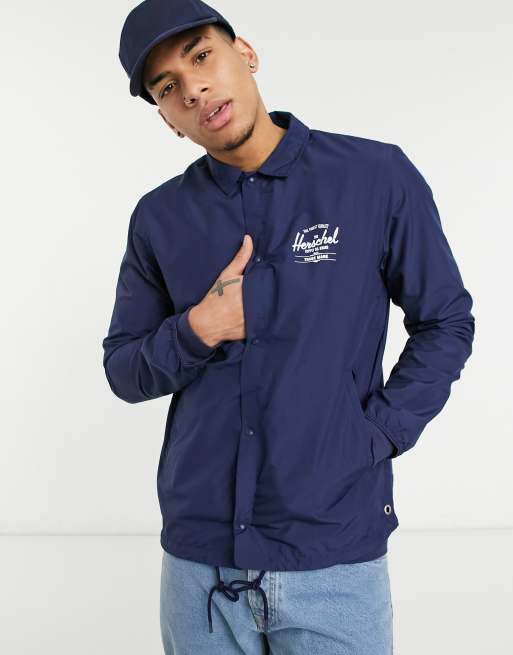 Herschel Supply Co buttoned logo drawstring coach jacket ASOS