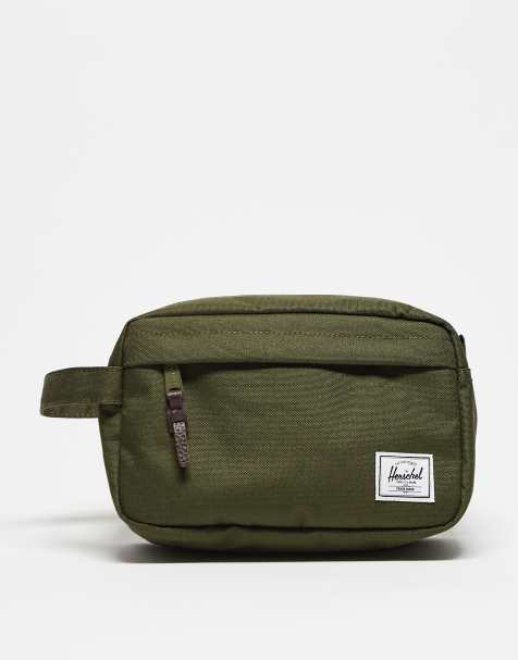 Herschel Supply Co chapter travel kit washbag in dark green - view 1