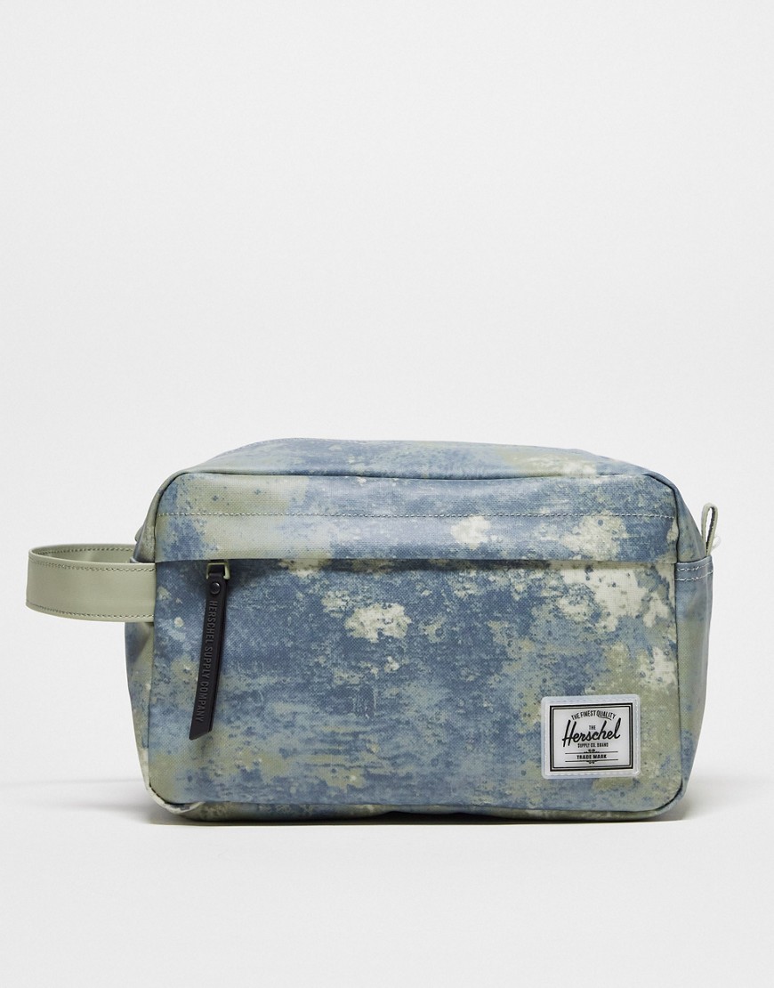 Herschel Supply Co Chapter weather resistant travel kit in sea print-Multi
