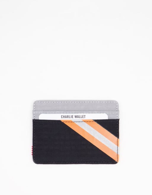 Herschel Supply Co - Charlie - Kaarthouder in marineblauw en grijs met oranje streep