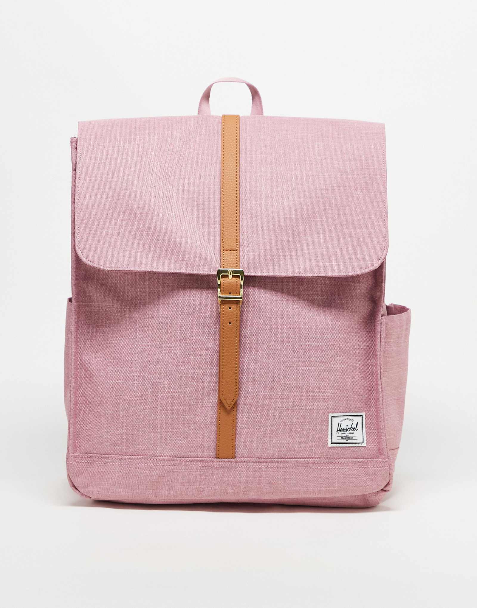 Городской рюкзак Herschel Supply Co розового цвета с коричневым ремешком