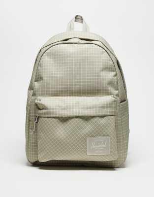 Herschel Supply Co Herschel Supply Co classic backpack in light green grid print-White