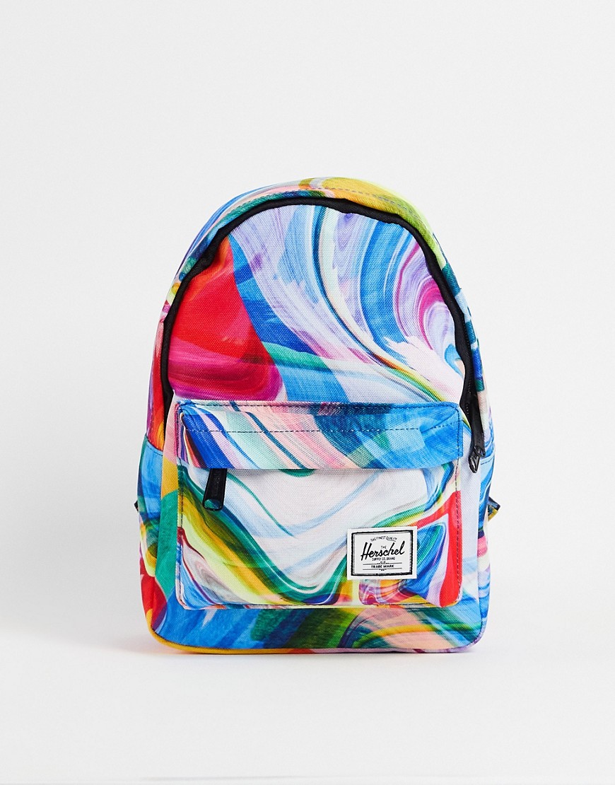 Herschel Supply Co Classic mini backpack in paint swirl print-Multi