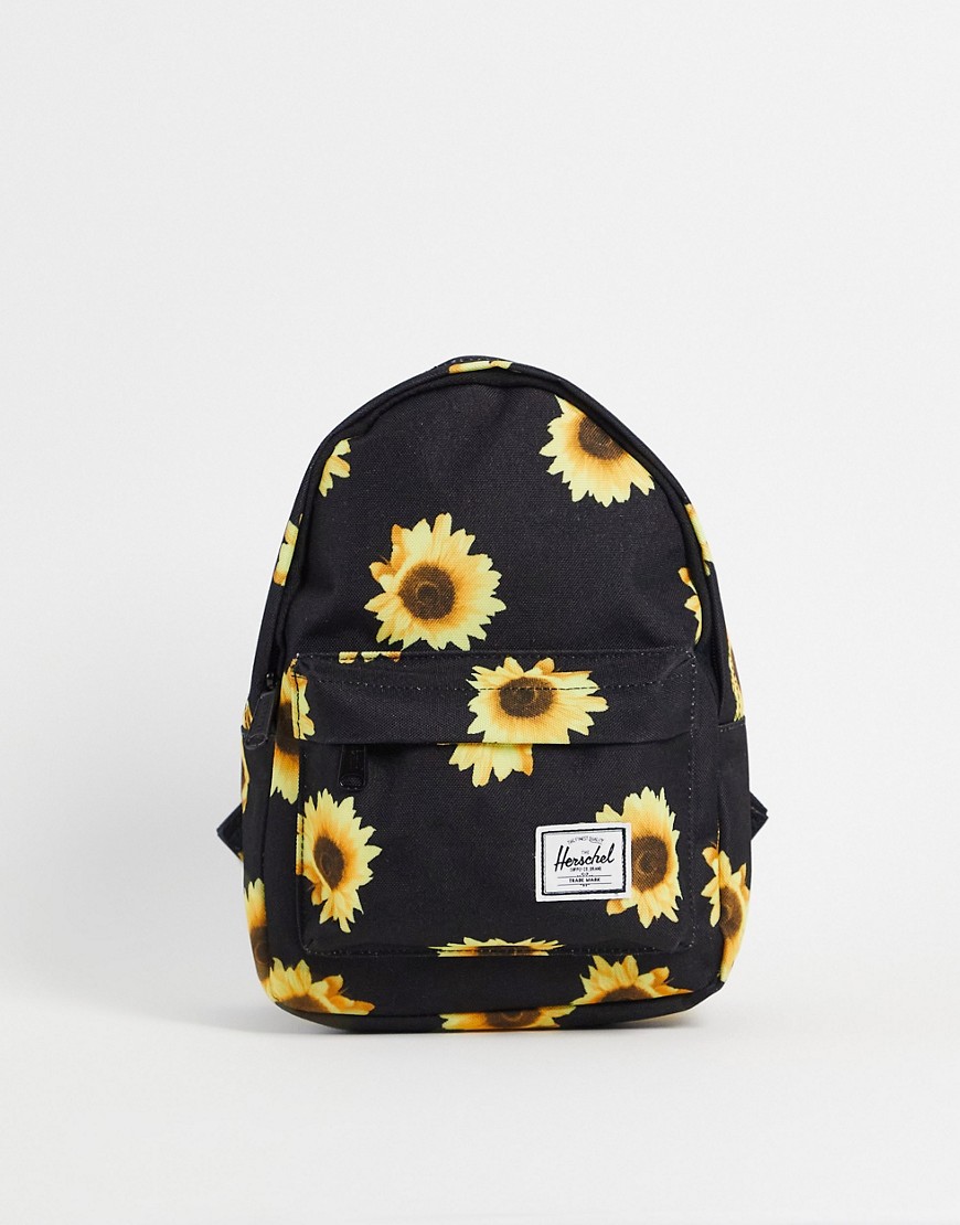 Herschel Supply Co Classic mini backpack in sunflower print-Black
