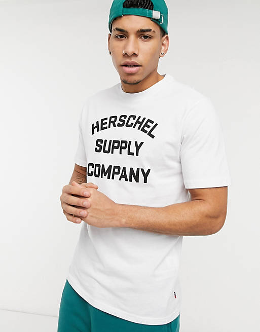 Herschel Supply Co crew neck logo t-shirt in white | ASOS