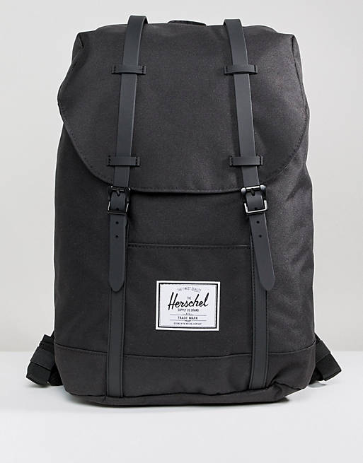 Herschel Supply Co – Czarny plecak z gumowanymi paskami