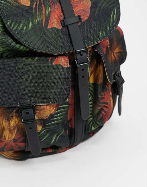 Herschel Supply Co dawson backpack in black and tropical floral