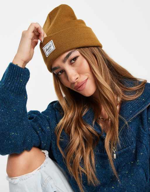 Herschel Supply Co. – Elmer – Brązowa czapka beanie z dzianiny o grubym splocie