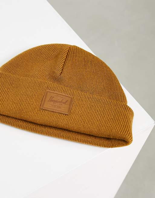 Herschel Supply Co Elmer shallow fit beanie in rubber brown, 4 of 4