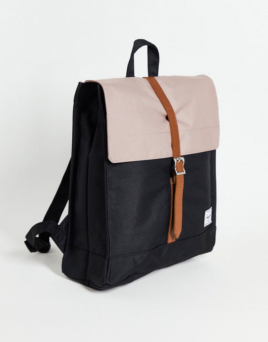 Herschel Supply Co Exclusive City backpack in ash rose pink and black