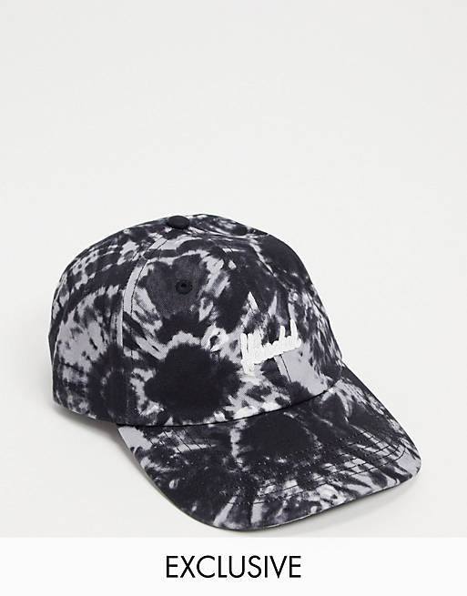 Herschel Supply Co Exclusive Sylas baseball cap in black and grey tie dye