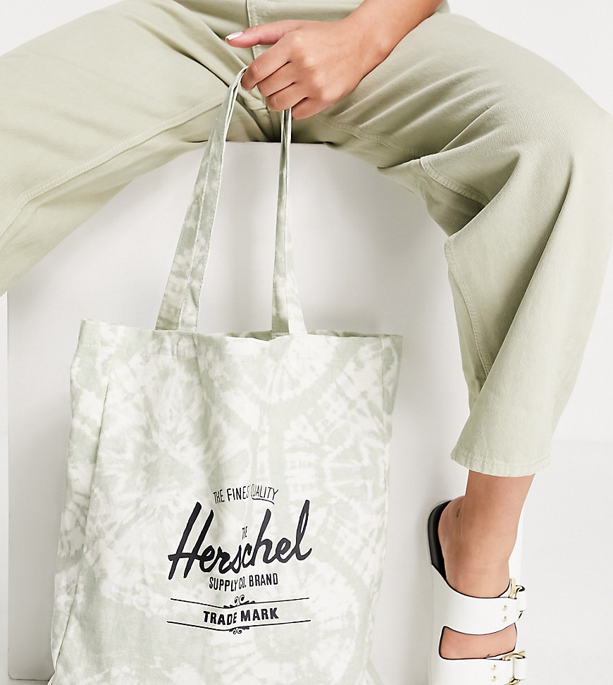 Herschel Supply Co. – Exklusive Tragetasche mit Logo und Batikmuster in Grün-Mehrfarbig