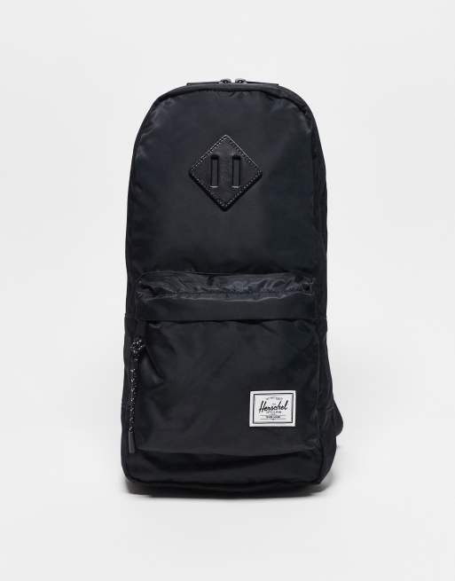 Herschel Supply Co – Heritage – Czarny nylonowy plecak z jednym paskiem