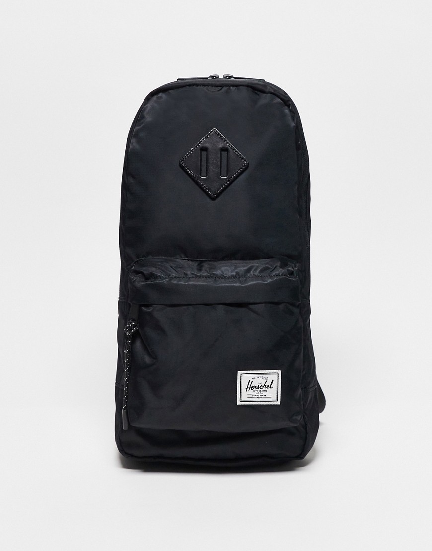 Herschel Supply Co heritage sling bag in black nylon