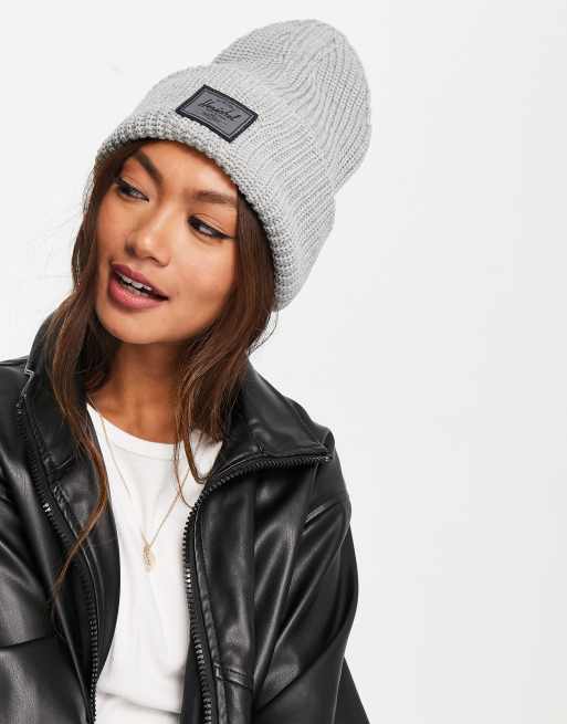 Herschel Supply Co. Juneau chunky knit beanie in light grey