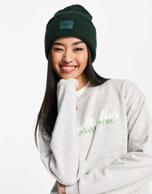 Herschel Supply Co – Juneau – Ciemnozielona czapka beanie z dzianiny w grube prążki