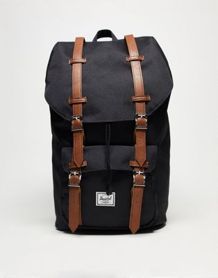 Herschel Supply Co Little America backpack in black with tan straps
